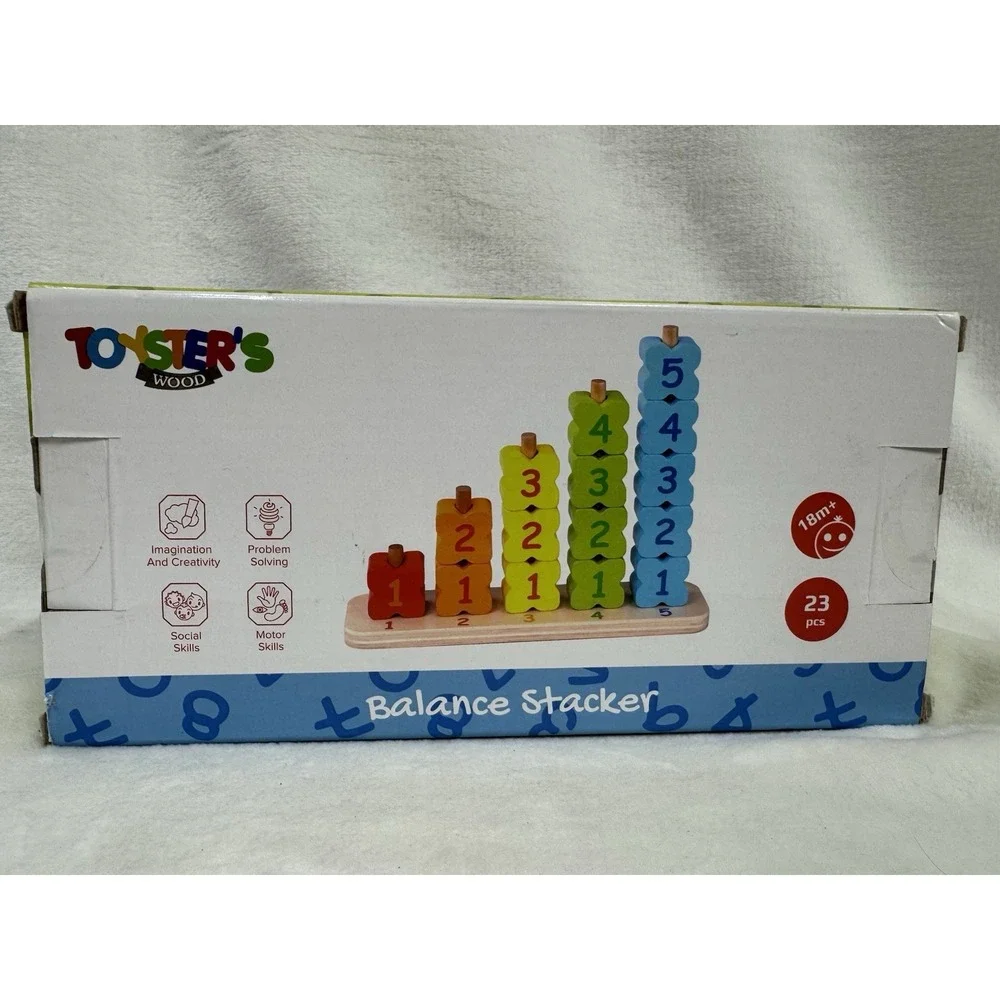 Toyster's Wooden Balance Stacker 23pc Set 18m+